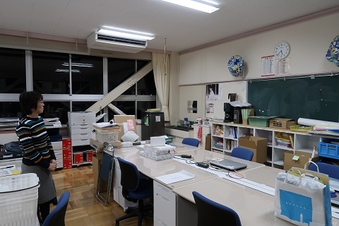 岡山水害支援−矢掛町立中川小学校
